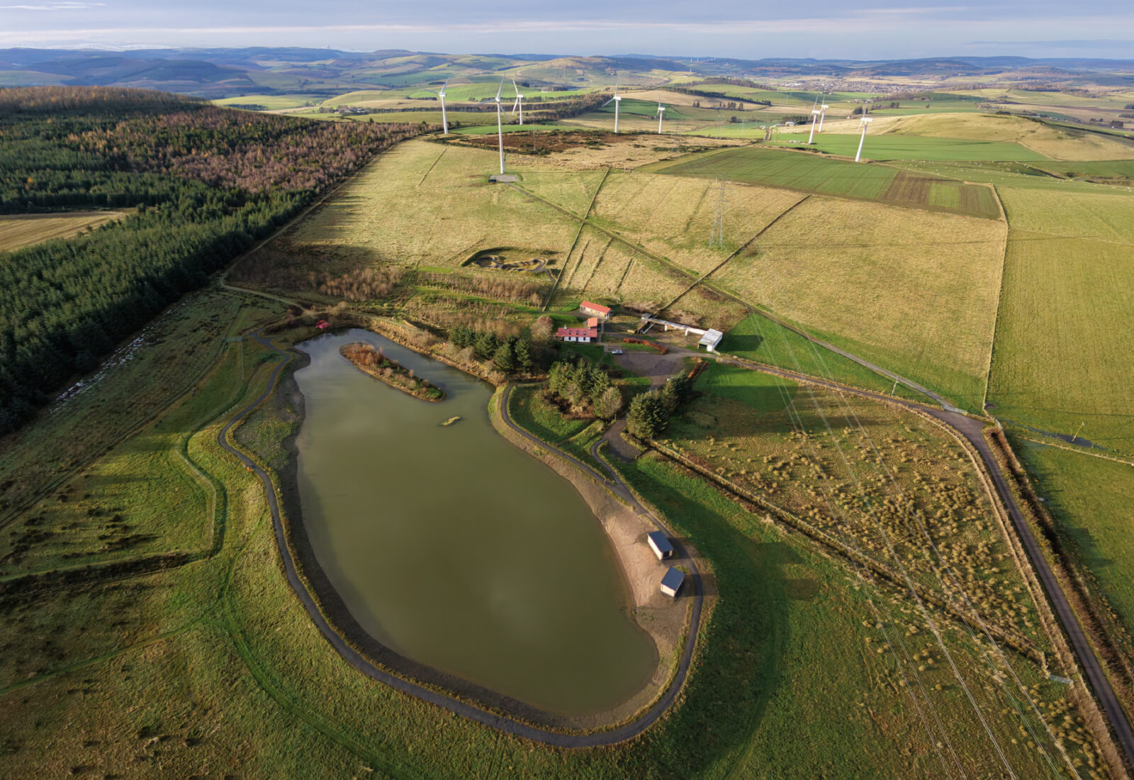 Aerial view of Greenmyres and neighbouring Wind’s Eye woodland