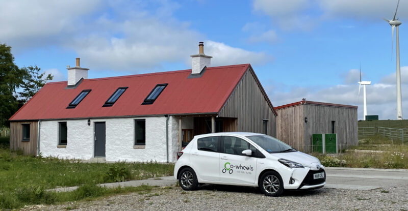 The Greenmyres building and community electric car